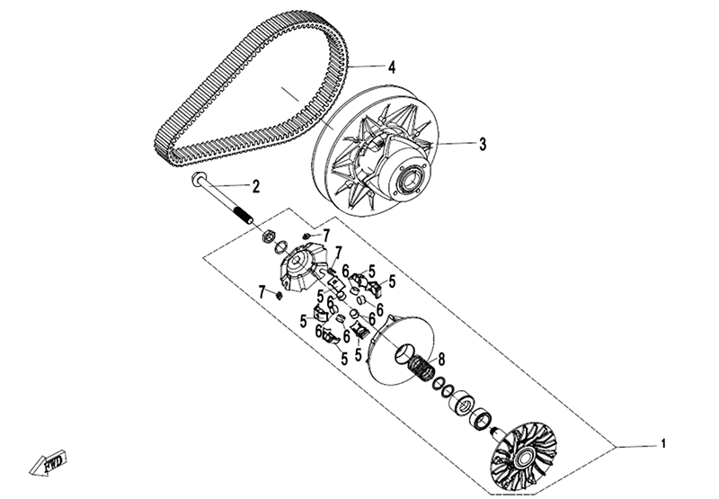 Ersatzteile CVT-Getriebe CFMOTO - CForce 450 ONE