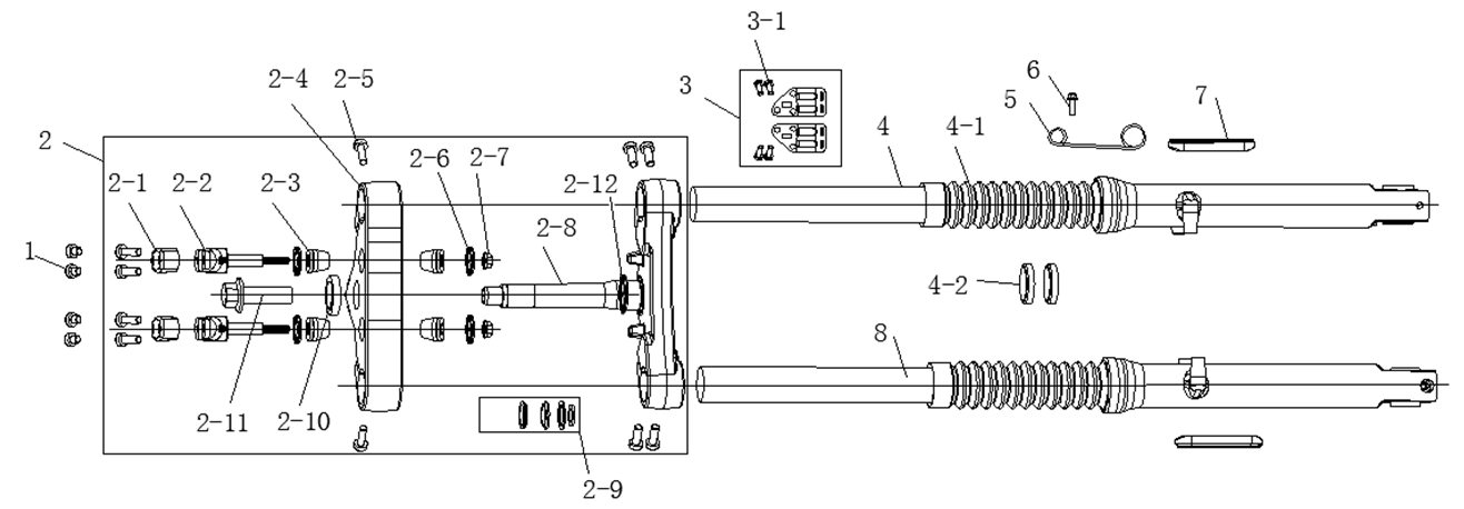 Ersatzteile Gabel Brixton BX125 - Cromwell 125