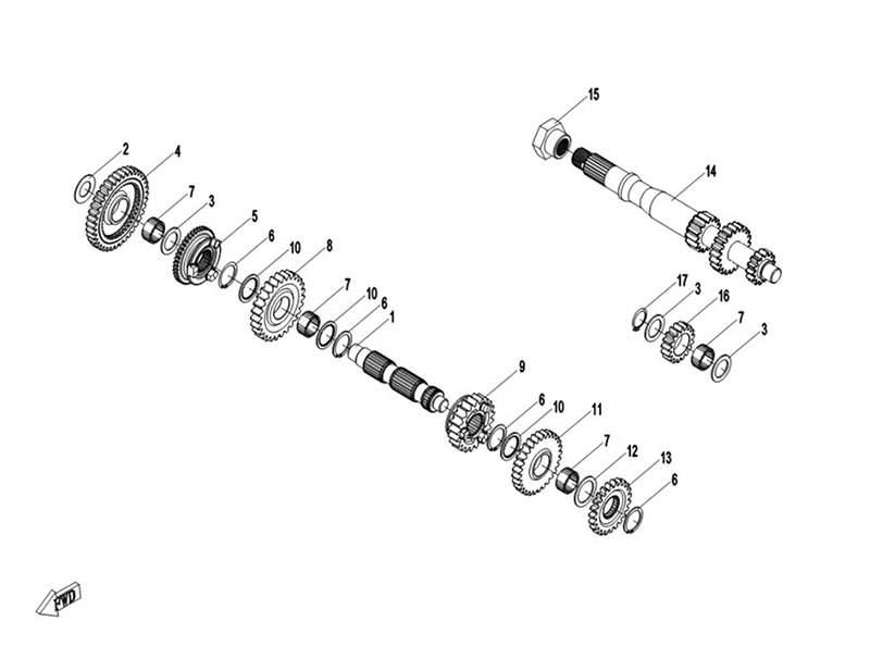 Getriebe - 1 Ersatzteile Getriebe - 1 CFMOTO - CForce 450 ONE
