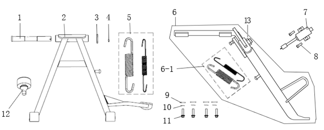 Ersatzteile Hauptständer, Seitenständer Brixton BX125 - Cromwell 125