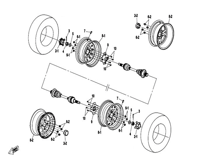 Hinterrad Ersatzteile Hinterrad CFMOTO - CForce 450 ONE