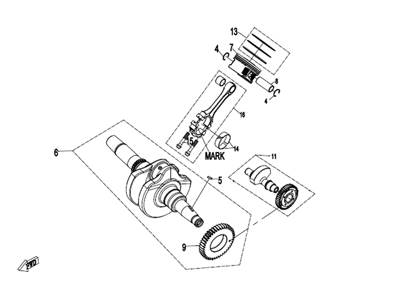 Kurbellwelle, Kolben, Ausgleichswelle Ersatzteile Kurbellwelle, Kolben, Ausgleichswelle CFMOTO - CForce 450 ONE