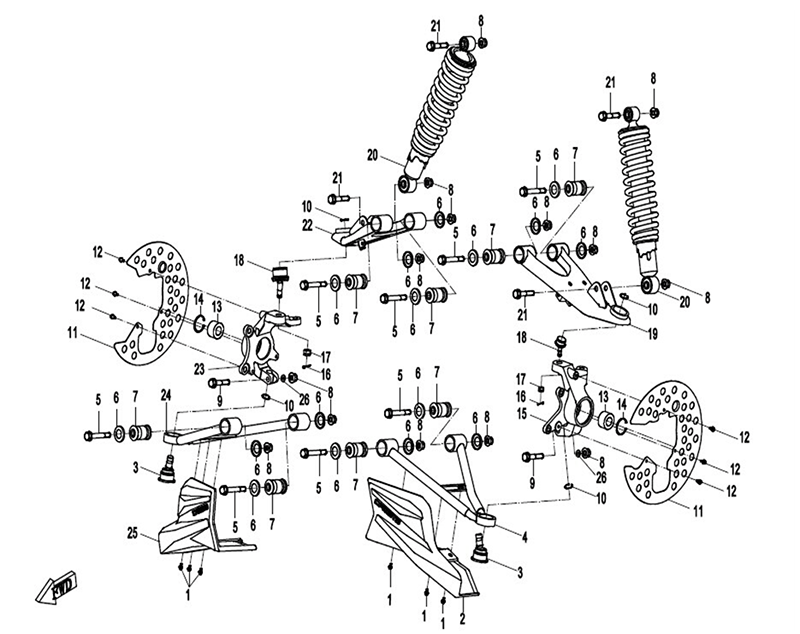 Ersatzteile Vorderradaufhängung CFMOTO - CForce 450 ONE