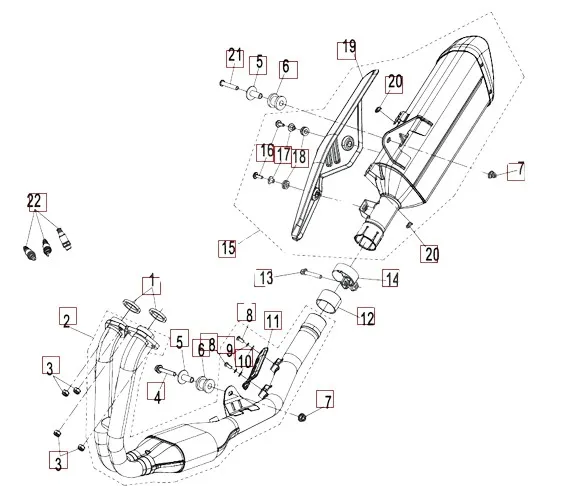 Auspuff 450MT Auspuff - CFMOTO 450 MT Euro5