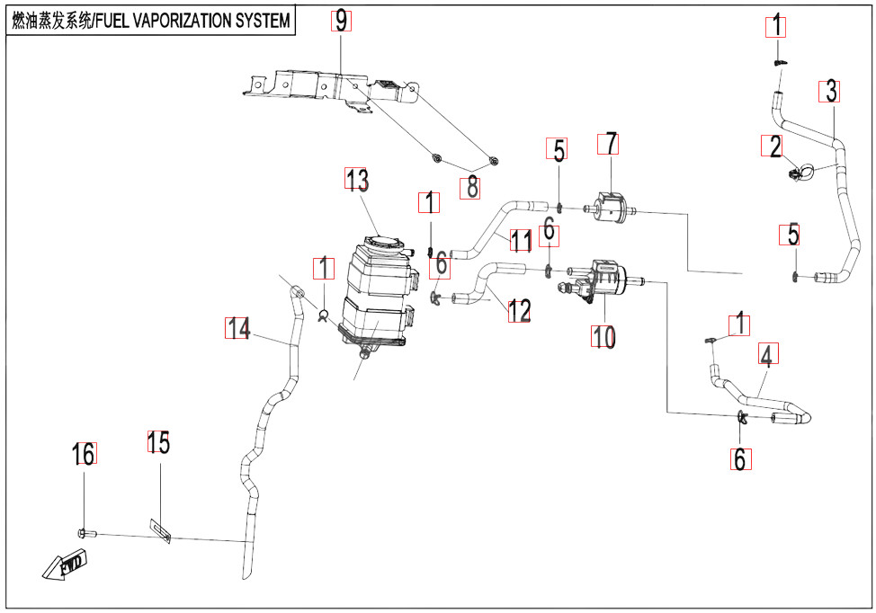 Belüftungssystem Kraftstoffanlage - CFMOTO 675SR-R Euro5+