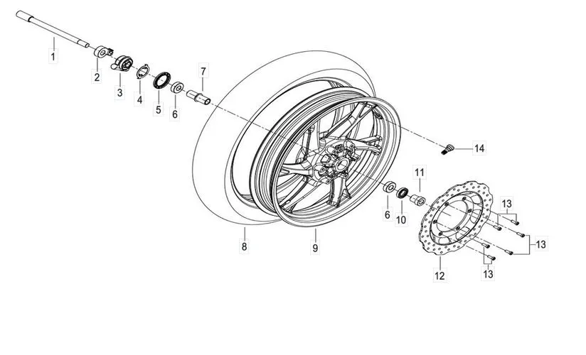 BN 125 - Vorderrad & Bremsscheibe