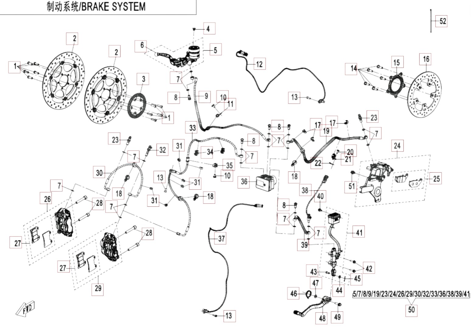 Bremssystem cfmoto Bremssystem - CFMOTO 675 NK