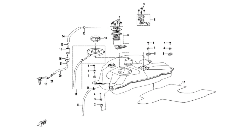 CFMoto CForce 520 Kraftstofftank