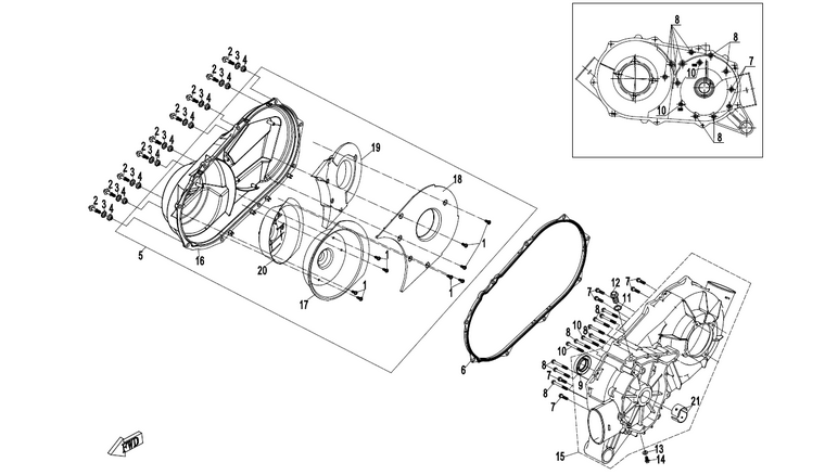 CForce 850 CVT-Gehäuse CFMoto CForce 850 CVT-Gehäuse