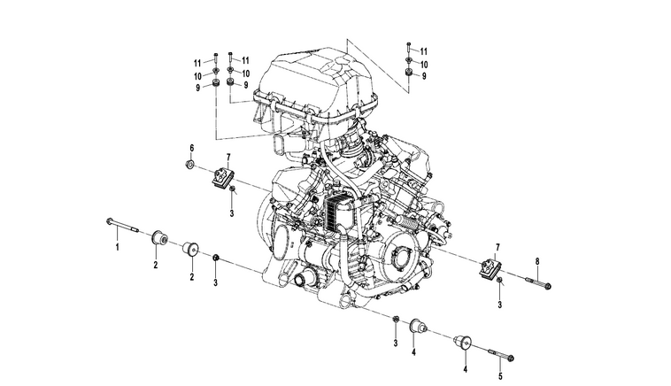 CFMoto CForce 850 Motorhalter