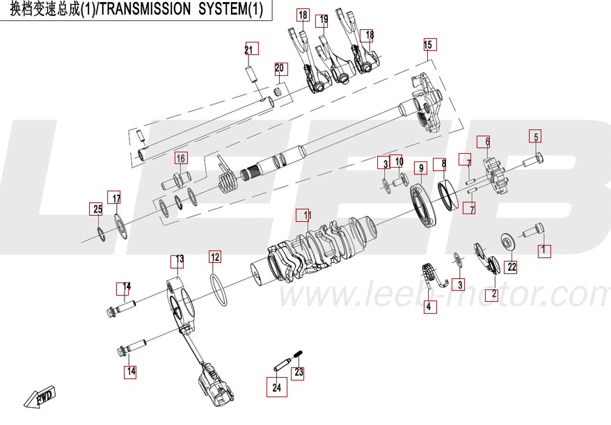 Getriebesystem 1 - CFMOTO 450 MT