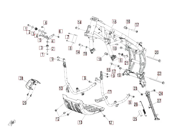 Hauptrahmen - CFMOTO 450 MT Euro5+ Hauptrahmen - CFMOTO 450 MT Euro5