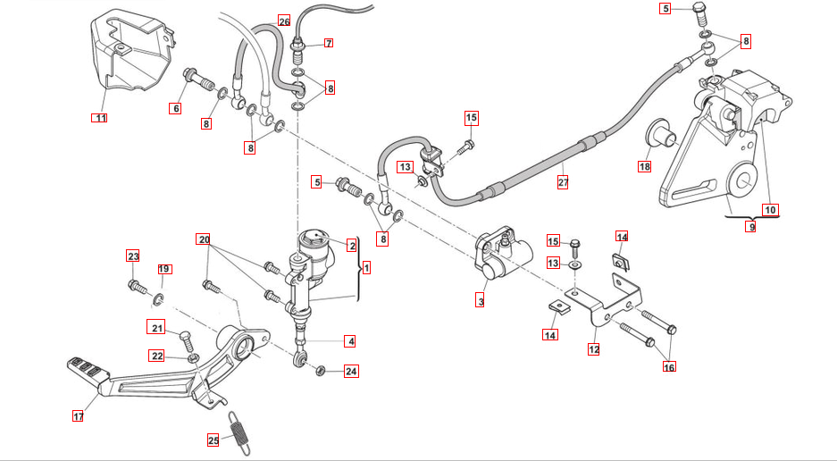 SWM 125 Outlaw Bremssystem hinten SWM Outlaw Bremssystem hinten