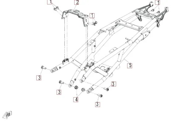 Rahmen hinten - CFMOTO 450 MT Euro5+ Rahmen hinten - CFMOTO 450 MT Euro5