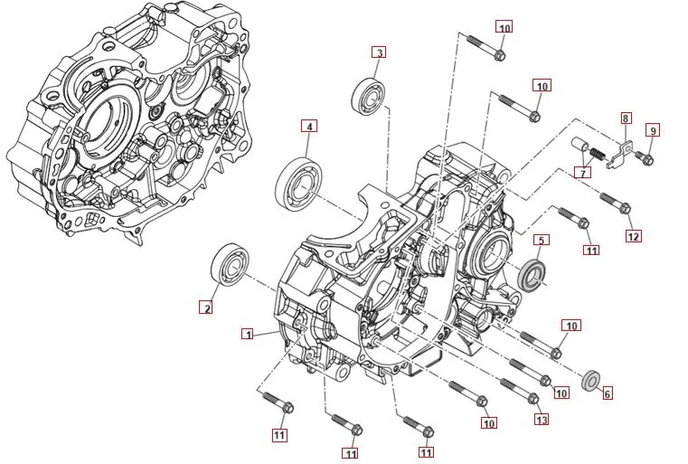motorgehäused links SWM SM125R Euro 4 Motorgehäuse links