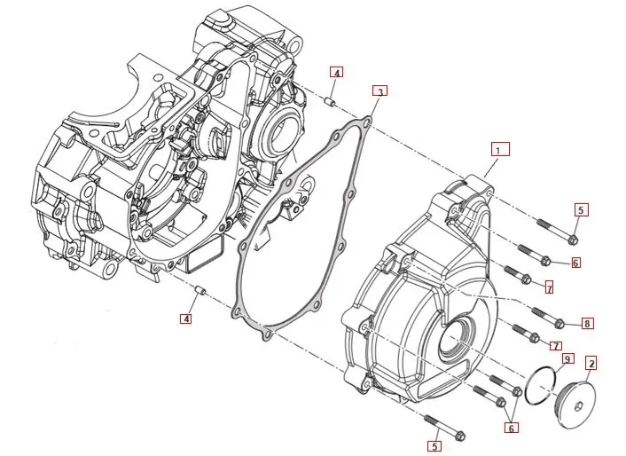 sm125r motorgehaeuseabdeckung links SWM SM125 Euro 4 Motorgehäuseabdeckung links