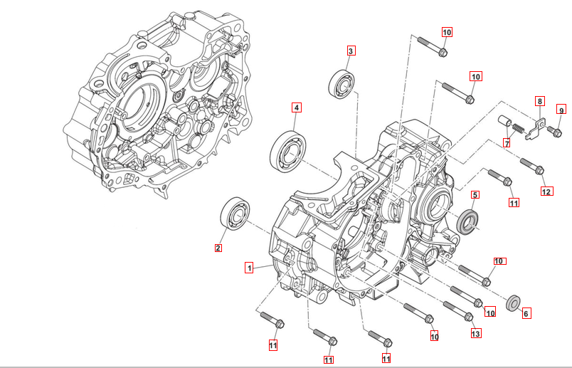 SM125R Motorgehäuse links SWM SM125R Motorgehäuse links