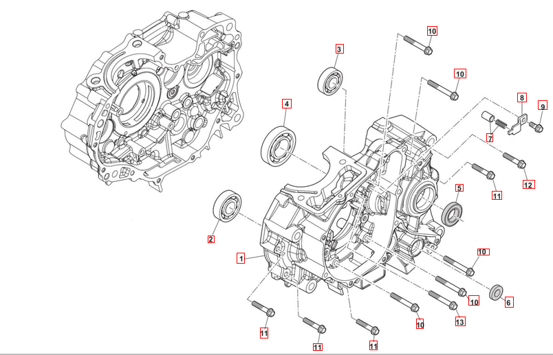 SWM SM125R Motorgehäuse links