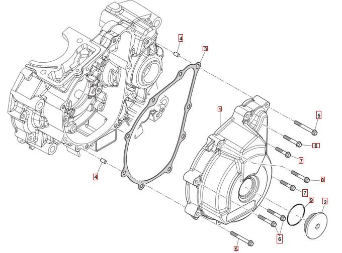 sm125r motorgehaeuseabdeckung links SWM SM125 Motorgehäuseabdeckung links