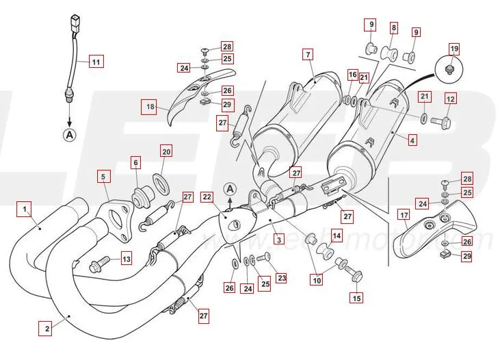 SWM SM500R  Auspuffrohr