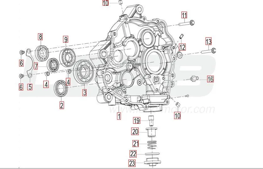 SRV 125 - Kurbelwellengehäuse rechts