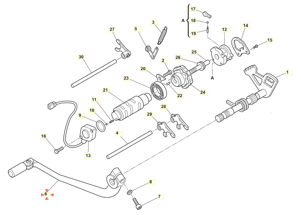 SWM 650 Schaltung SuperDual 650 Euro5 - Gangschaltung