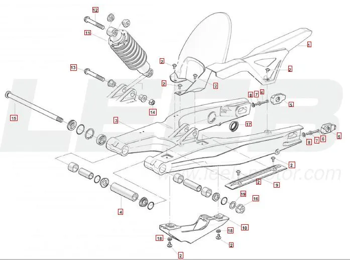 SWM Hoku 125 E5 Stoßdämpfer hinten