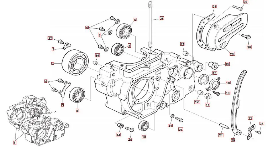 SWM RS 500 R E4 Motorgehäuse links