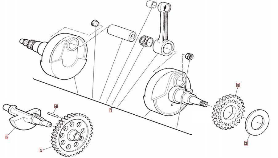 SWM RS 500R E4 Kurbelwelle SWM RS 500R E4 Kurbelwelle