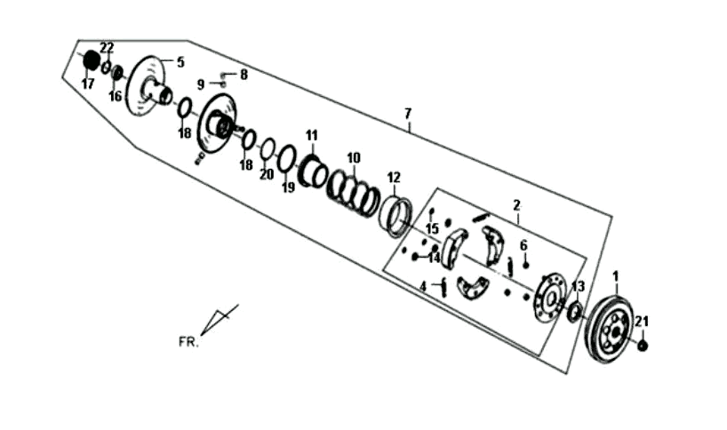 Sym Fiddle II 50 Angetriebene Riemenscheibe Sym Fiddle II 50 Angetriebene Riemenscheibe