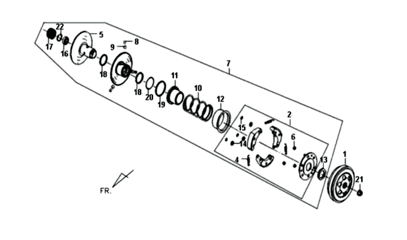 Sym Fiddle II 50 Angetriebene Riemenscheibe