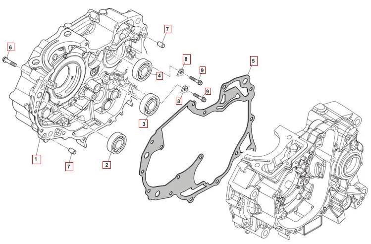 SWM Hoku 125 E5 Motorgehäuse rechts SWM Hoku E5 Motorgehäuse rechts