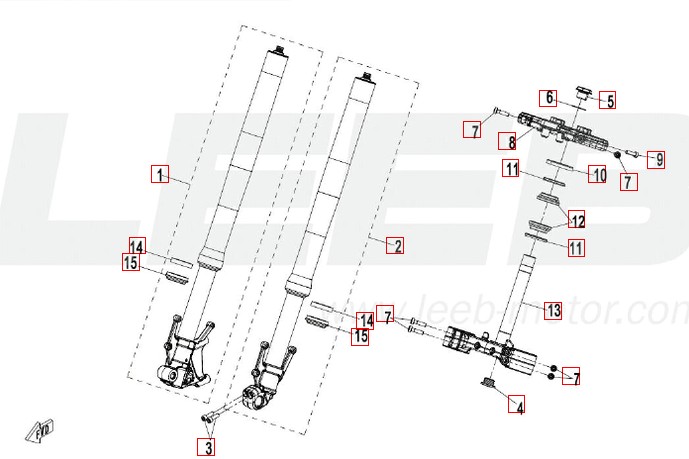 Vorderradaufhängung - CFMoto 450 MT Euro5+