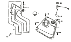 Sym Fiddle II 50 Benzintank