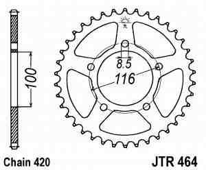 ZZZ JT Kettenrad Stahl, Teilung 420, 464,44