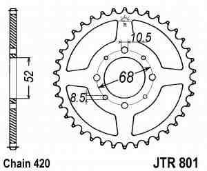 Kawasaki AE 50 AR 50 AE 80 AR 80 KLX 110 Suzuki LT 50 TS 50 Quadsport 50 Kettenrad Teilung 420 38 Zähne