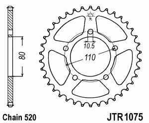 ZZZ JT Kettenrad Stahl, Teilung 520, 1075,39