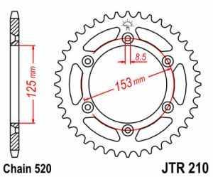 JT Kettenrad Stahl, Teilung 520, 210