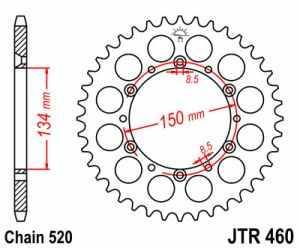 JT Kettenrad Stahl, Teilung 520, 460