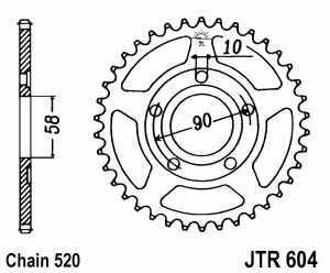 JT Kettenrad Stahl, Teilung 520, 604