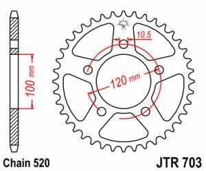 JT Kettenrad Stahl, Teilung 520, 703