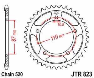 JT Kettenrad Stahl, Teilung 520, 823