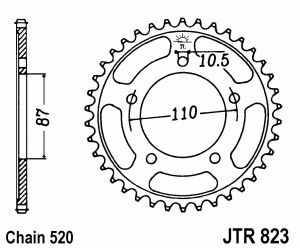 JT Kettenrad Stahl, Teilung 520, 823