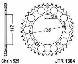 JT Kettenrad Stahl, Teilung 525, 1304