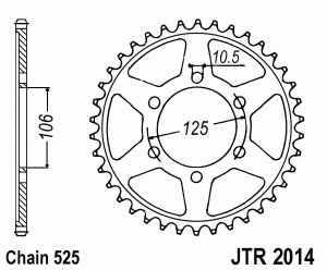 JT Kettenrad Stahl, Teilung 525, 2014,47