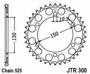 JT Kettenrad Stahl, Teilung 525, 300