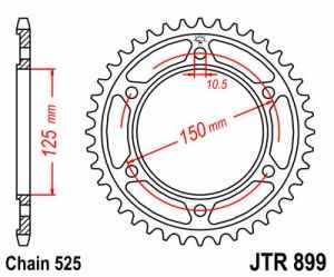 JT Kettenrad Stahl, Teilung 525, 899