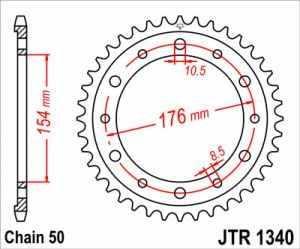 JT Kettenrad Stahl, Teilung 530, 1340