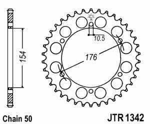 JT Kettenrad Stahl, Teilung 530, 1342,43