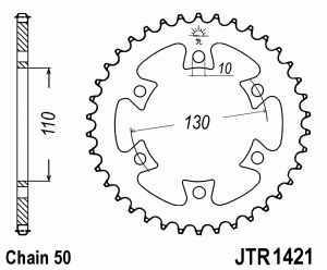 JT Kettenrad Stahl, Teilung 530, 1421,40